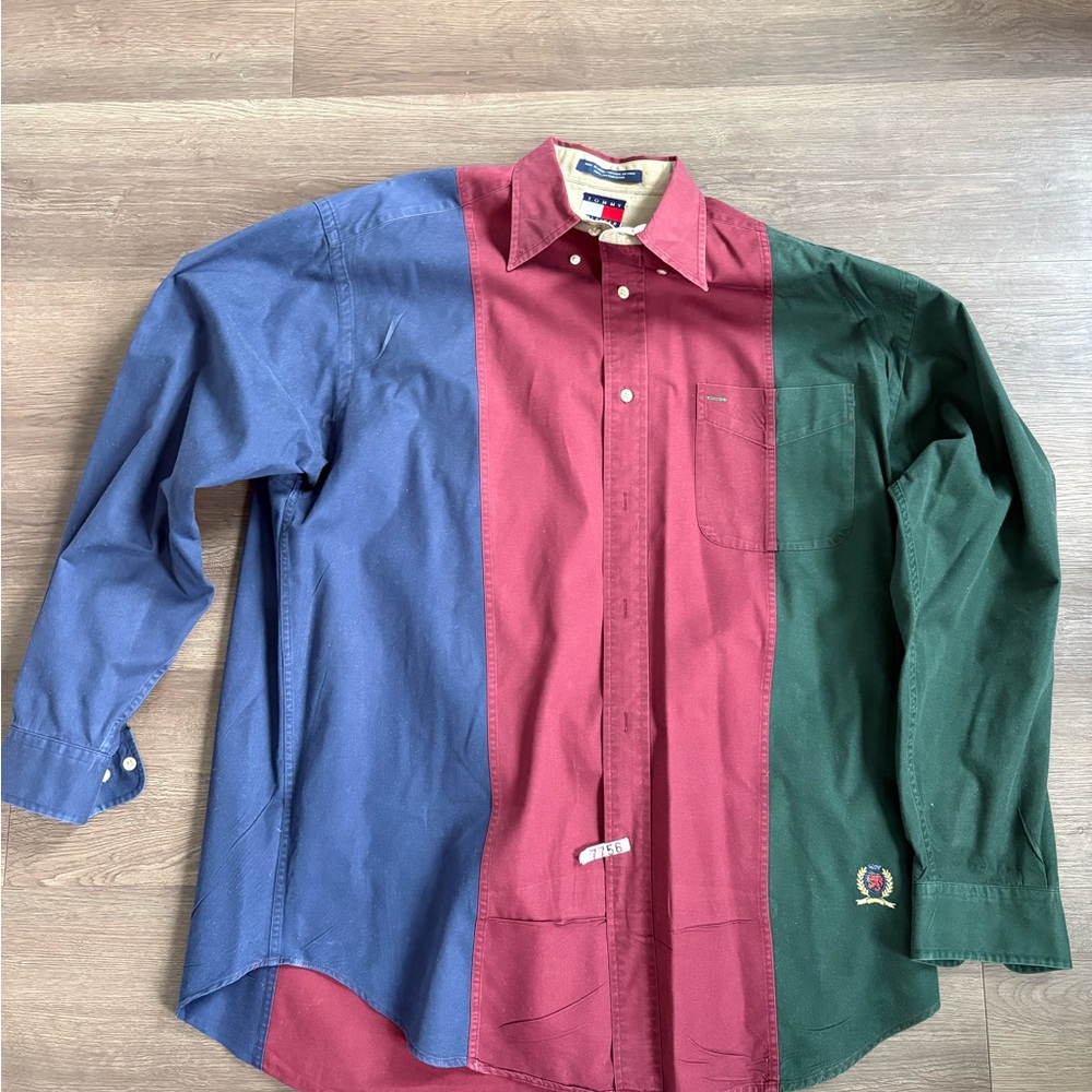 Tommy Hilfiger Colorblock Blue Red Green Shirt